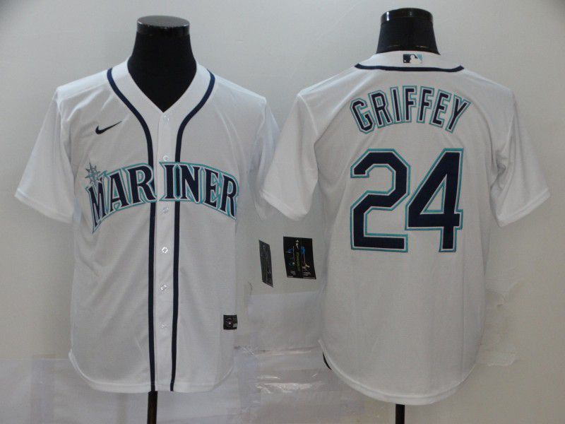 Men Seattle Mariners #24 Griffey White Nike Game MLB Jerseys